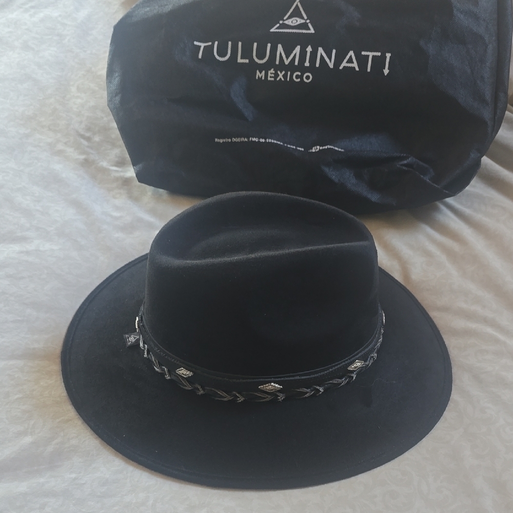 TulumíNati "Kiki" Black Suede Hat with Decorative Band